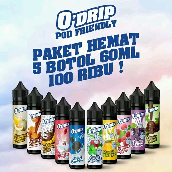 Jual O DRIP Promo Paket Hemat 5 Botol Premium Liquid Vape Murah POD
