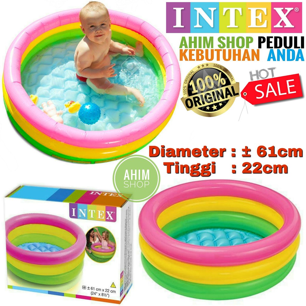 Jual Intex Baby Pool Portable 61 Cm X 22 Cm Kolam Renang Pelangi Mandi Anak 1-3 Tahun 24 Inchix8.5 Inchi | Shopee Indonesia