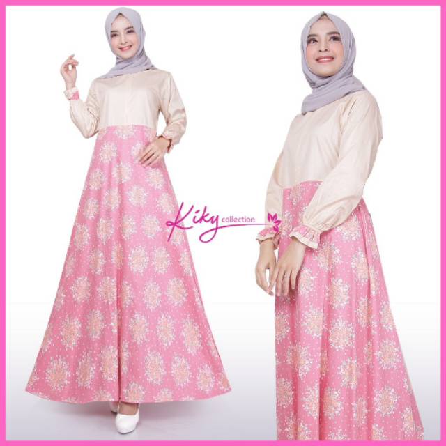 Gamis Katun Jepang Ori Premium Cantik Murah Zahira Snow M L XL Jumbo Shopee Indonesia