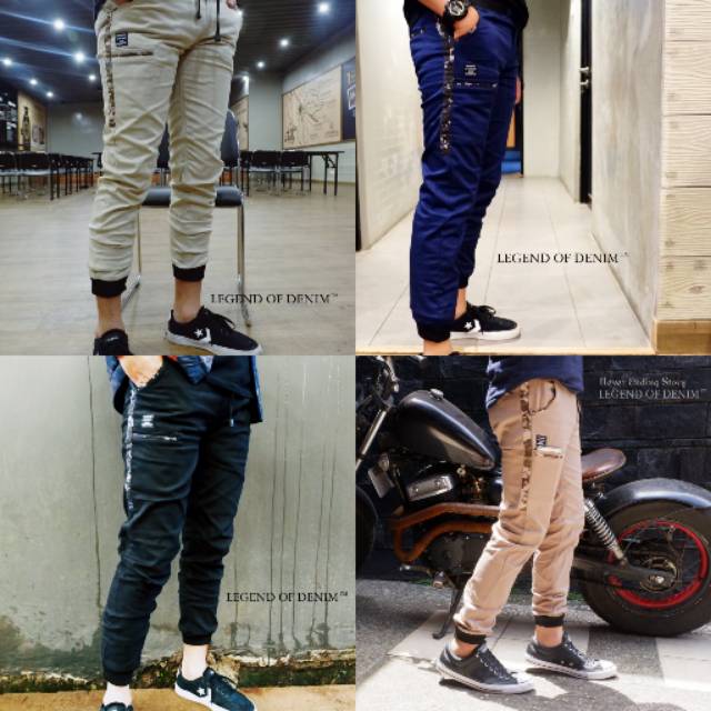 Miko.fashion SALE CELANA JOGGER / JOGER PANTS BAHAN STRECH LORENG ARMY CEWE WANITA CREAM