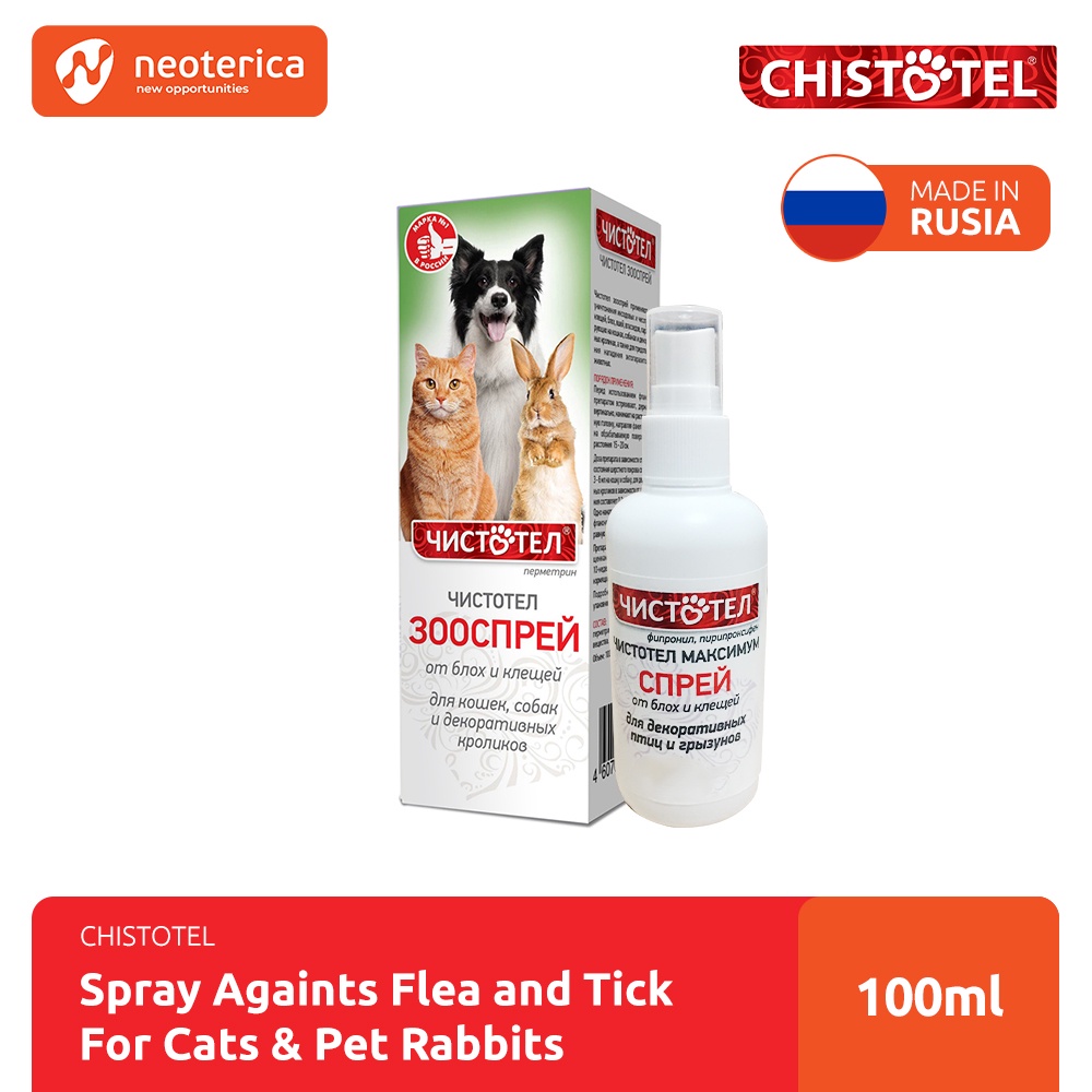 Jual Chistotel Spray Againts Flea & Tick for cats & pet rabbits 100ml
