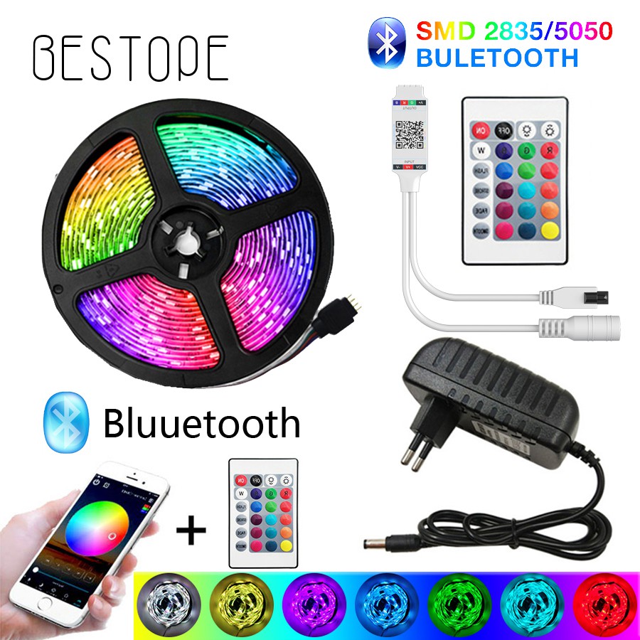 Jual Bestope Bluetooth Led Strip Lights 20M Rgb 5050 Smd Flexible Ribbon Waterproof Rgb Led Light 5M 10M | Shopee Indonesia