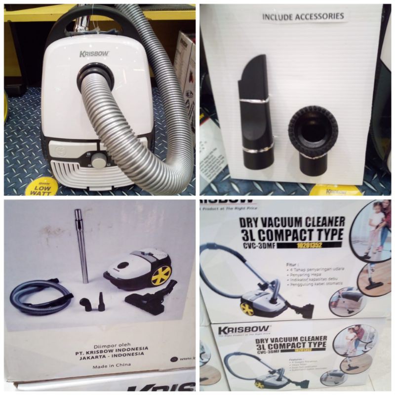 Jual KRISBOW DRY VACUUM CLEANER 3L COMPACT LOW WATT