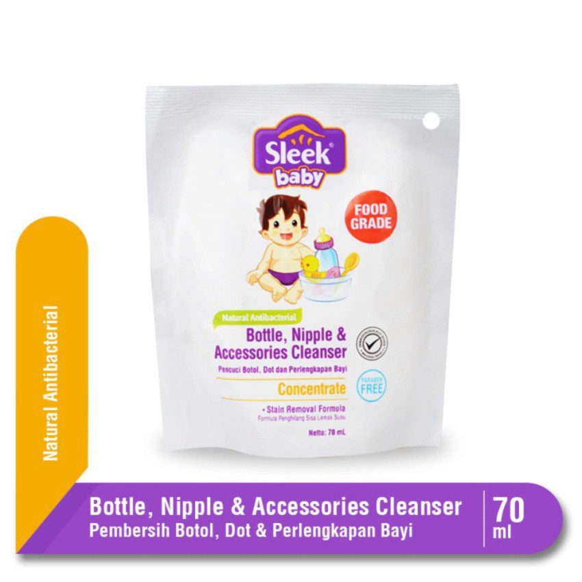 Jual Sleek Baby Bottle Nipple & Accessories Cleanser Pouch 70ml 1pcs