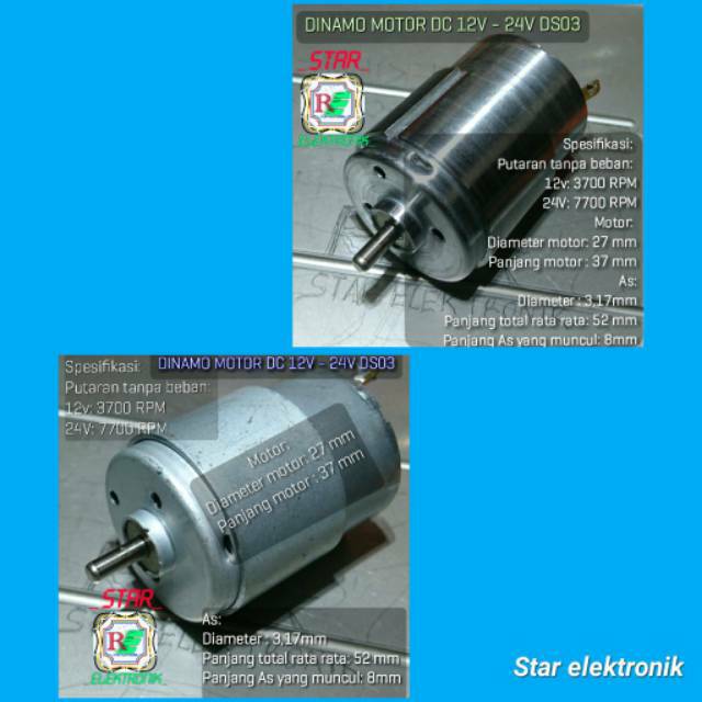 Dinamo motor DC 12v 24v DS03 untuk Mini bor l Mini grinder l Generator mini DC l mini drill l