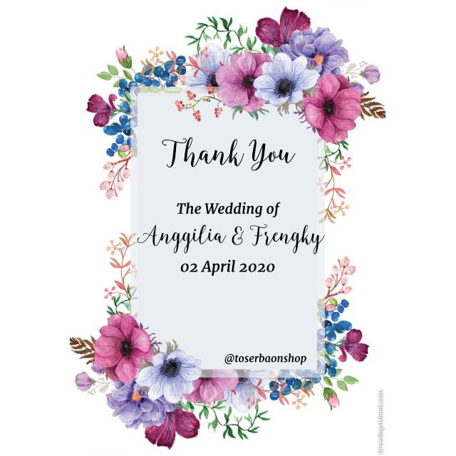 Kartu ucapan terima kasih flower bouquet Shopee Indonesia