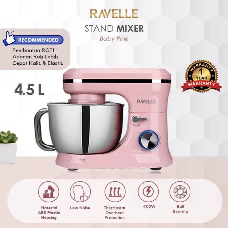 Jual Ravelle Stand Mixer 4,5 L Baby Pink Shopee Indonesia