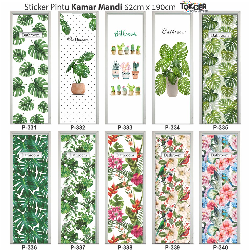 Stiker Pintu Kamar Mandi MONSTERA Shopee Indonesia