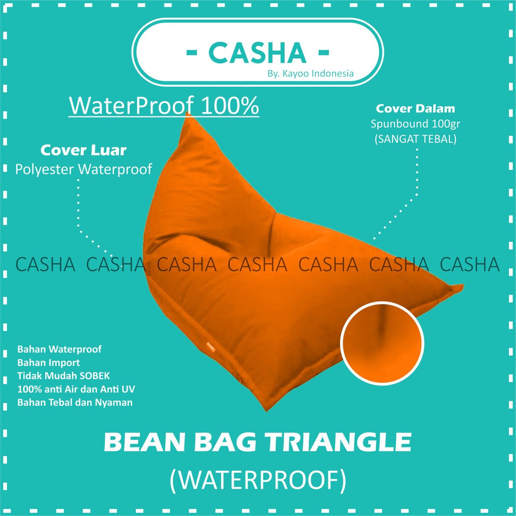 BEAN BAG plus isi MURAH TRIANGLE WATERPROOF BEANBAG