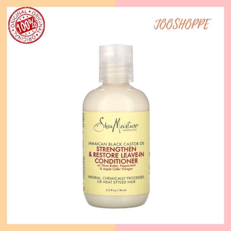 Jual Sheamoisture Shea Moisture Jamaican Black Castor Oil Strengthen & Restore Leave In Conditioner 94Ml | Shopee Indonesia