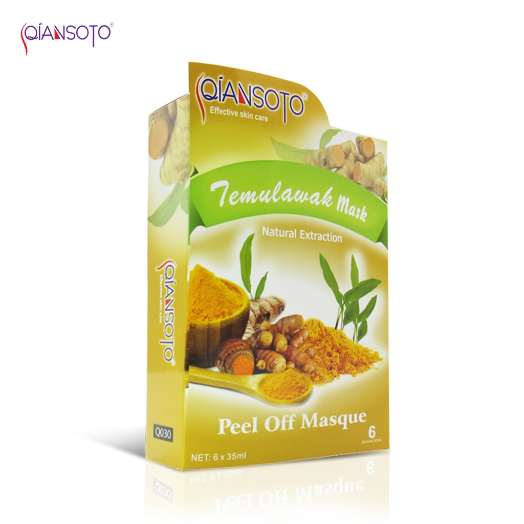 QIANSOTO Peel Off Masque Temulawak Mask Natural Extraction 35ml [1BOX