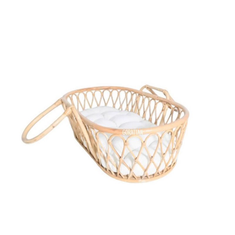 Jual Kimo Rattan Baby Basket Moses Basket Rattan Moses Basket Keranjang Rotan Keranjang
