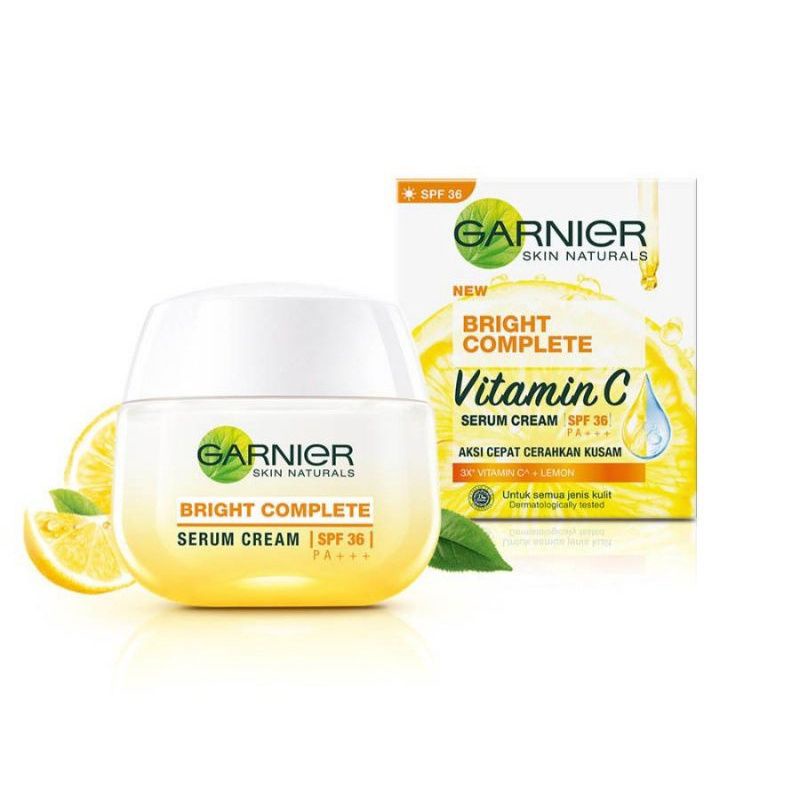Jual [50 ml] Garnier Bright Complete Vitamin C Day Serum Cream SPF36 50