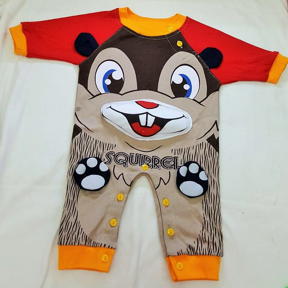 Jual Jumper Baby / Jumper Bayi / Baju Anak Motif Hewan Squirrel Umur 1
