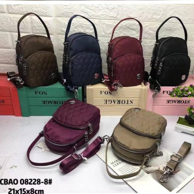 Ori Wanita Chibao Bordir 3 in 1 Backpack/Sling/Tote Bag CB08228