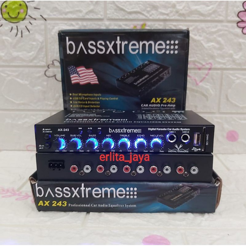 Jual Parametrik equalizer Bassxtreme AX243 Digital karaoke USB MMC
