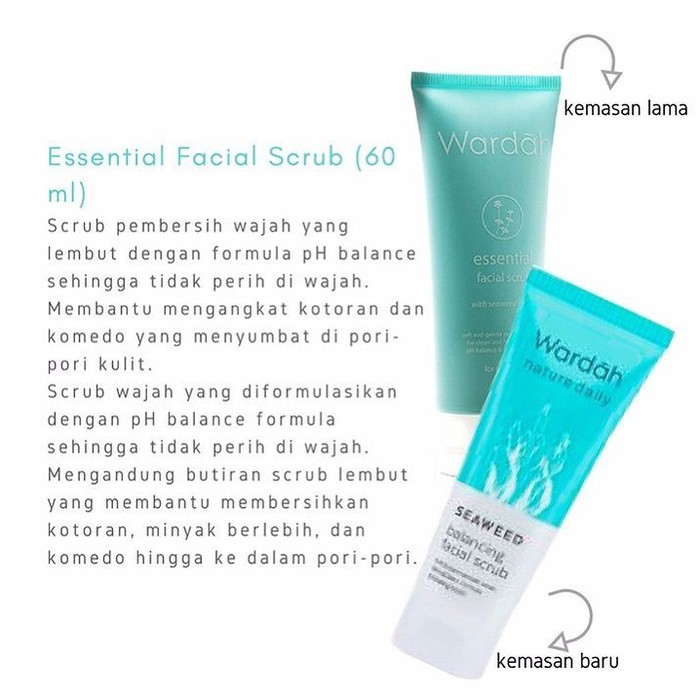 Jual Wardah Nature Daily Seaweed Balancing Facial Scrub Wajah 60 Ml