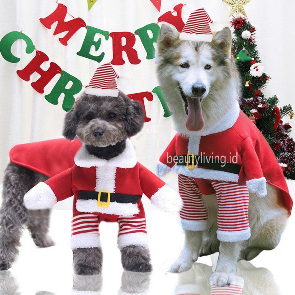 Jual Christmas Dog Clothes Pet Costume Funny Santa Claus Costume Winter Warm For Dog Costume New Year Outfit Indonesia|Shopee Indonesia