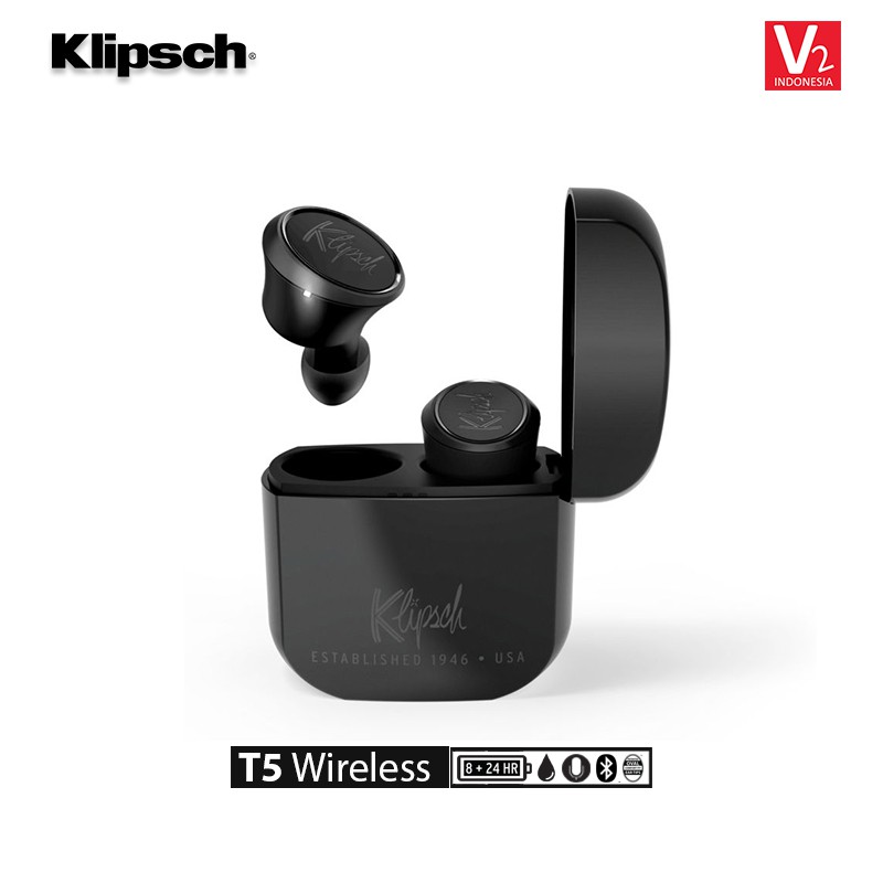 Jual Klipsch T5 True Wireless Earbuds With Microphone ( Black ) | Shopee Indonesia