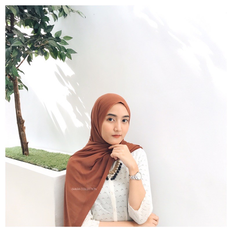 Jual Pashmina Ceruty Babydoll •Choco / Coklat Tua• | Shopee Indonesia