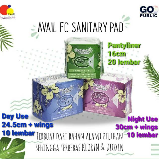 Jual Exp.12/2023, 1 Bks Pembalut Wanita Avail Fc Sanitary Pad ( Pantyliner / Day Use / Night Use) Indonesia|Shopee Indonesia