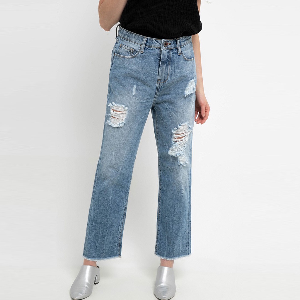 CELANA RIPPED JEANS WANITA Nahaya RA STREET Shopee Indonesia