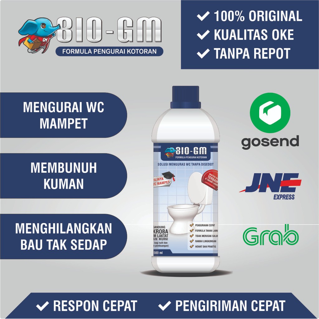 Pembersih saluran WC Kloset BIOGM Anti sumbat mampet