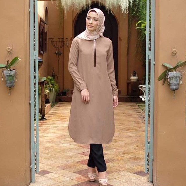 Jual Atasan Tunik Coklat Muda | Shopee Indonesia