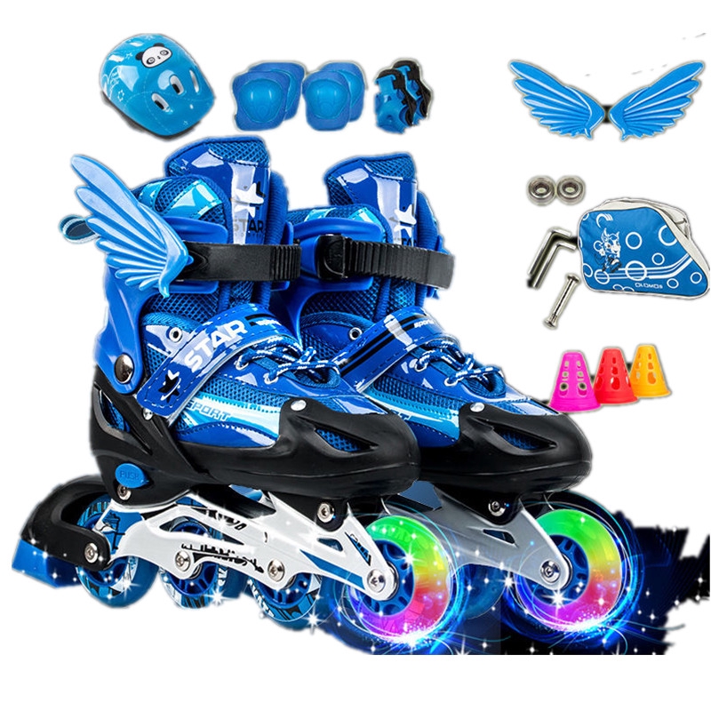 Adjustable inline anakanak lakilaki flash dan perempuan sepatu sepatu