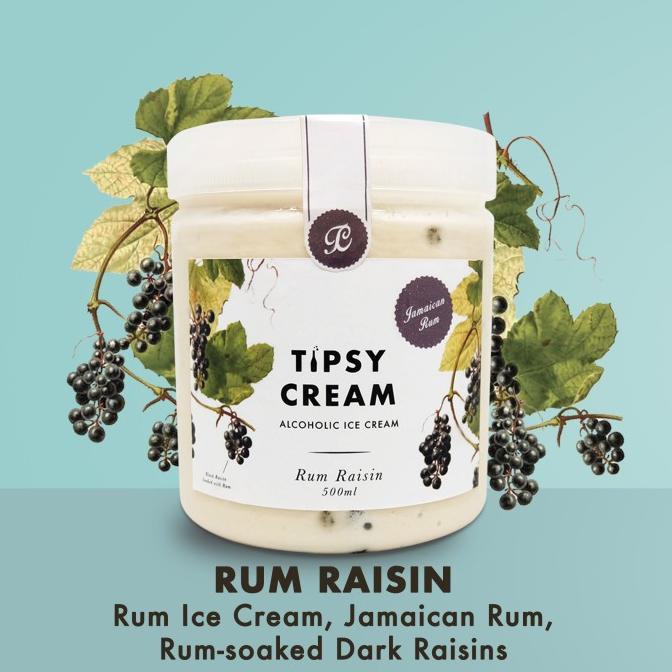 Jual Rum Raisin Alcoholic Ice Cream Tipsy Cream PIK Jamaican Rum