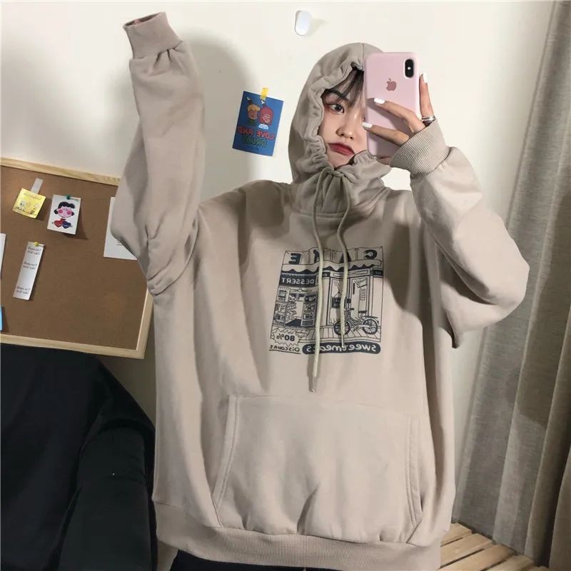 Jual Hoodie Oversize Korean Style Warna Cokelat Susu Bebas Request Sablon M L Xl Xxl Xxxl Xxxxl Xxxxxl | Shopee Indonesia