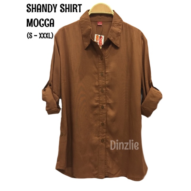 Jual Kemeja Rayon Polos Wanita Warna Coklat Susu | Shopee Indonesia