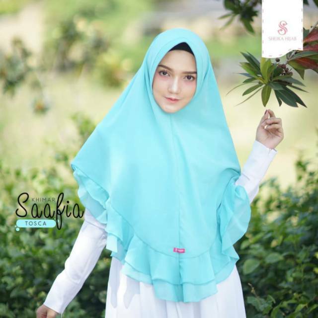 Khimar Saafia Jilbab Instan Pesta Syari Cantik 2 Layer by Sheika Hijab