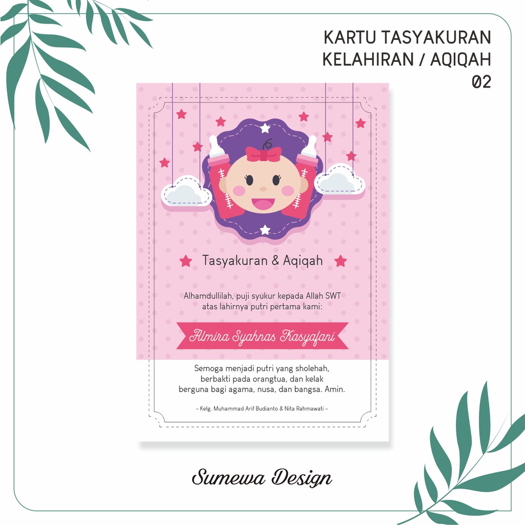 Kartu Ucapan Tasyakuran Kelahiran Aqiqah Khitanan