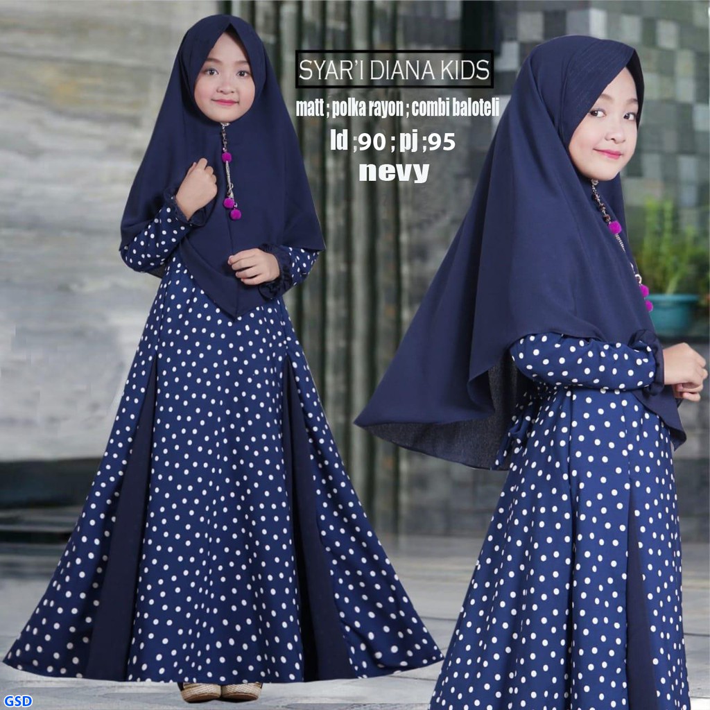 Contoh Model Gamis Motif Polkadot Gamis Motif Polkadot Terbaru Model