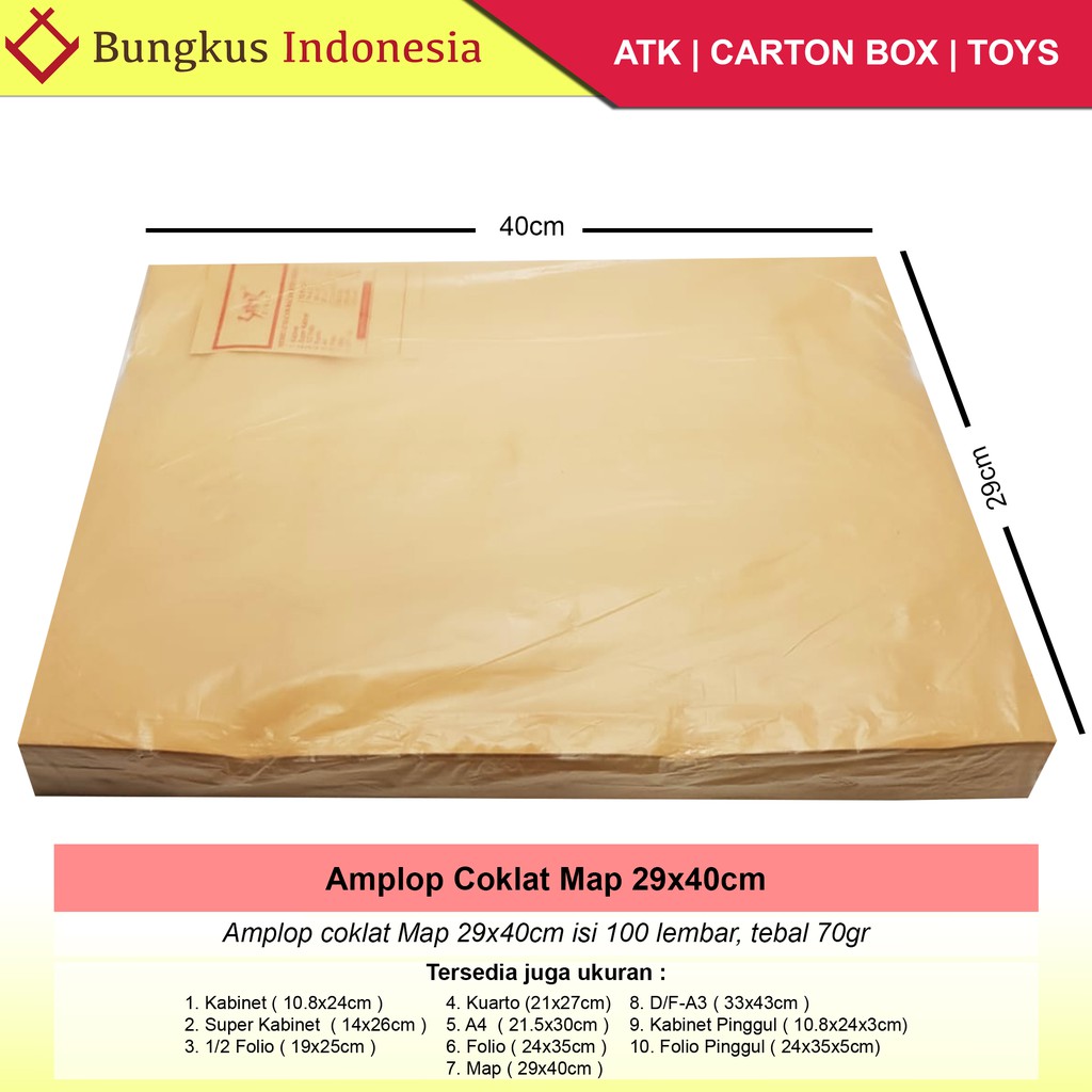 Jual Amplop Coklat Map ( 29X40Cm ) | Shopee Indonesia