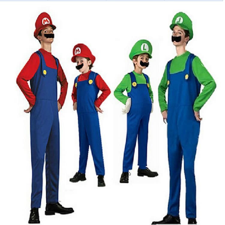 Jual Super Mario Bross Costume Cosplay Halloween Kostum Anak Mario Luigi Indonesia|Shopee Indonesia