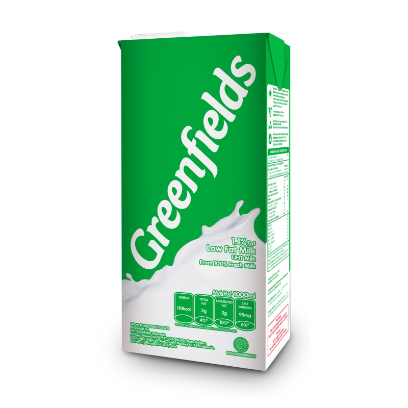 Jual 0322 Greenfield UHT Milk Low Fat 1ltr Susu Greenfields Rendah