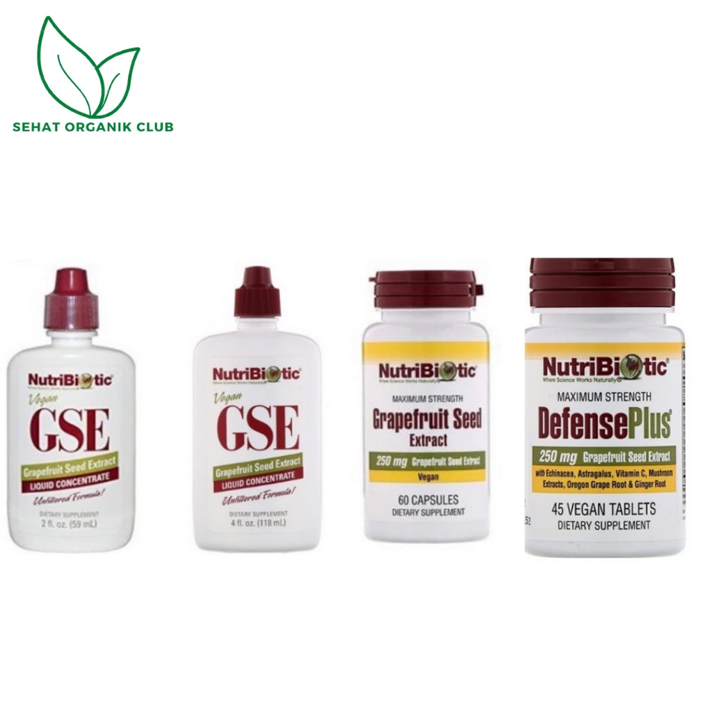 Jual Nutribiotic Gse Grapefruit Seed Extract Liquid Concentrate 59 Ml ; Gse Grapefruit Seed Extract Liquid Concentrate 118 Ml ; Grapefruit Seed Extract 250 Mg 60 Caps ; Defense Plus Maximum Strength 45 Vegan Tablets | Shopee Indonesia