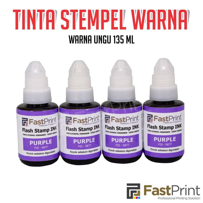 Jual Tinta Stempel Flash Fast Print Warna Ungu Purple Ink 135ml Murah |  Shopee Indonesia