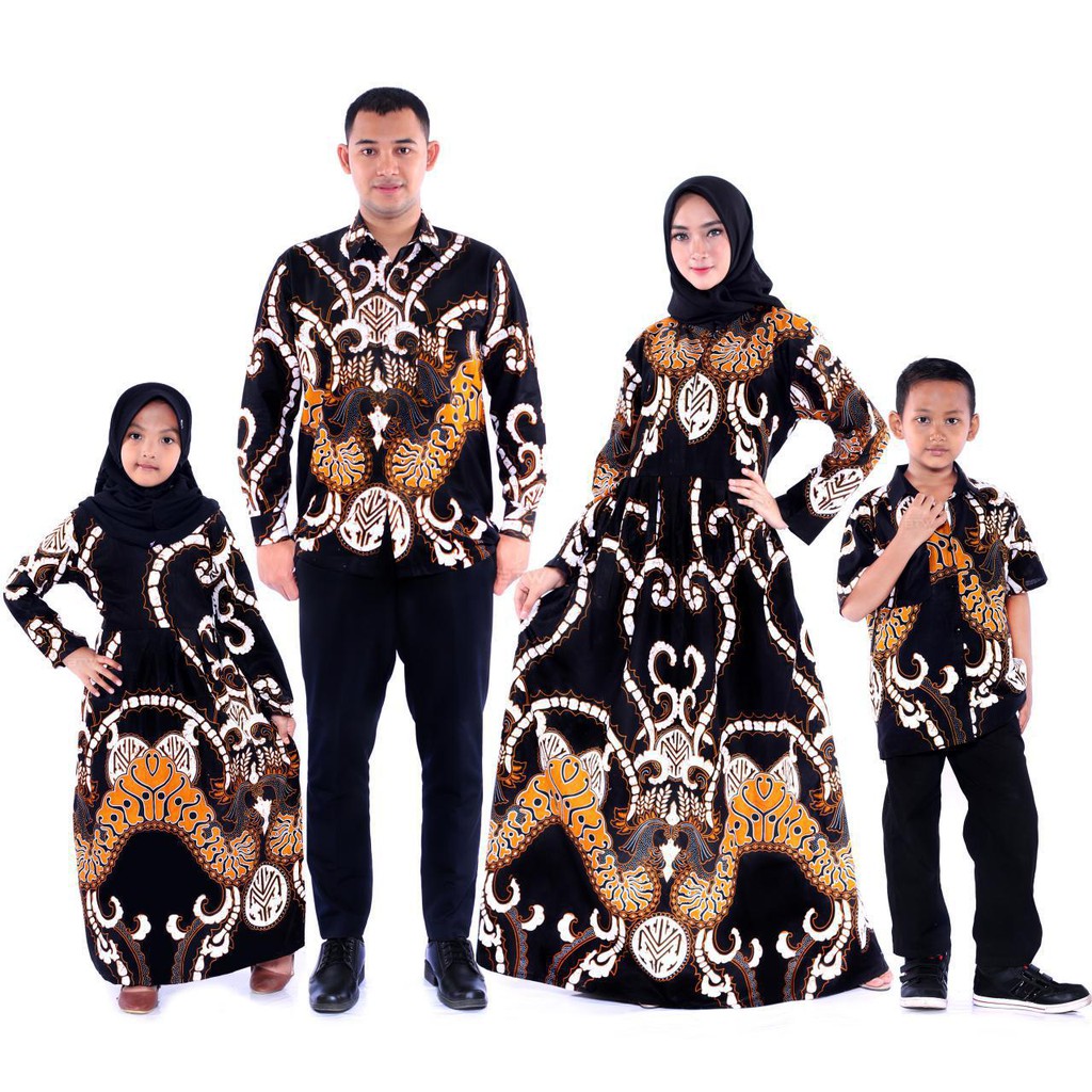 SARIMBIT KELUARGA GAMIS BATIK WANITA CIKITA GENES SOGAN SRIWEDARI MAXI MS GAMIS COUPLE