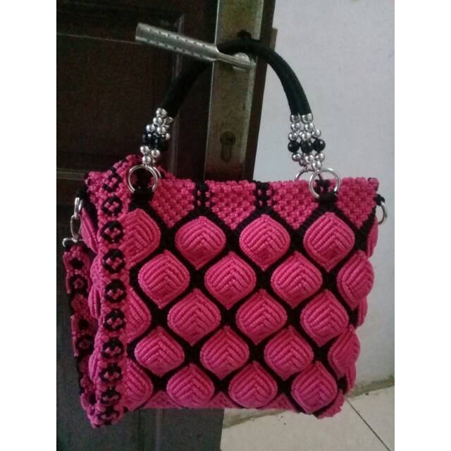 proIsrael Tas Rajut Tali Kur Motif Daun