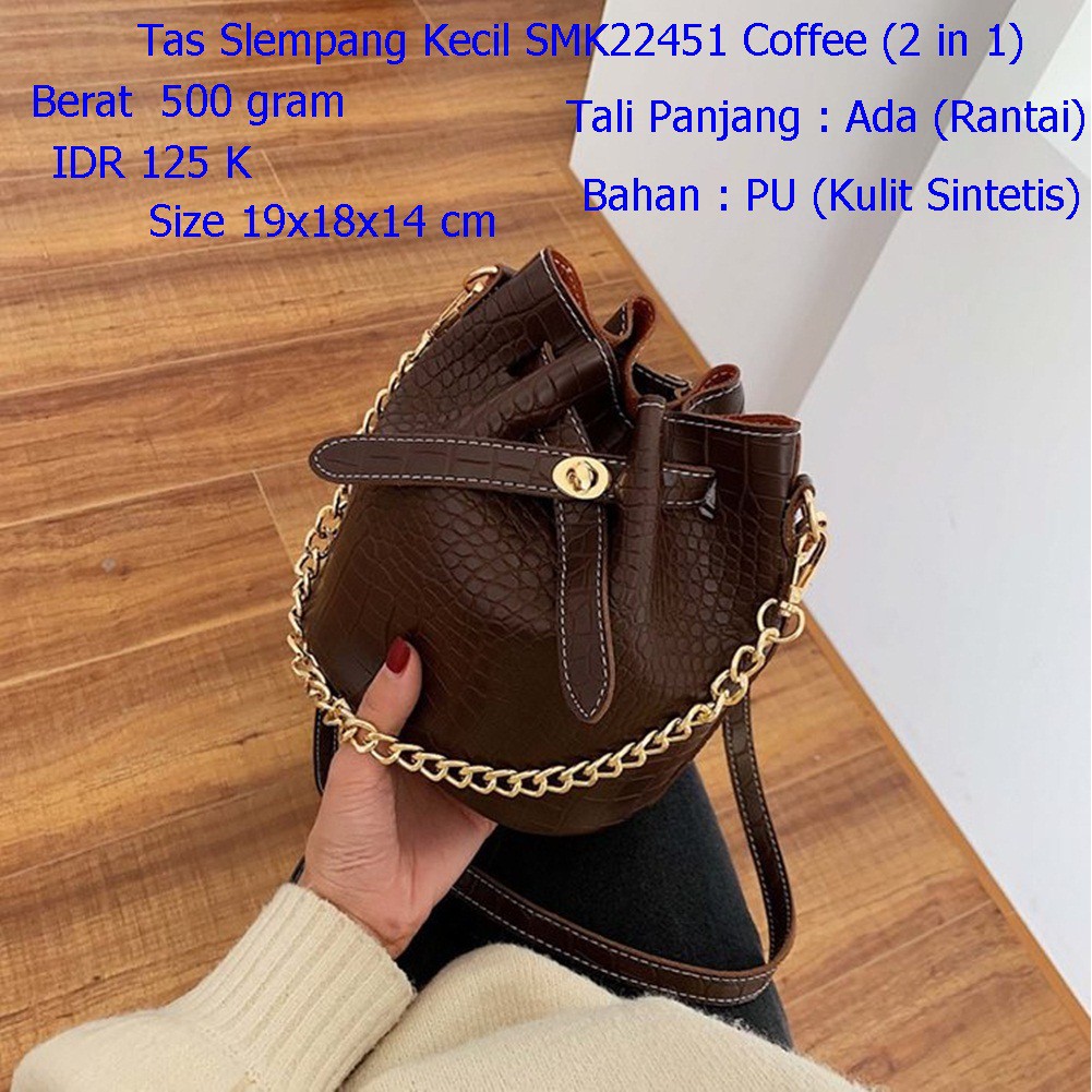 Jual Tas Slempang Kecil Smk22451 Coffee (2 In 1)Btas Handbag Warna Coklat Tua Tas Selempang Mini Cewek Pu | Shopee Indonesia