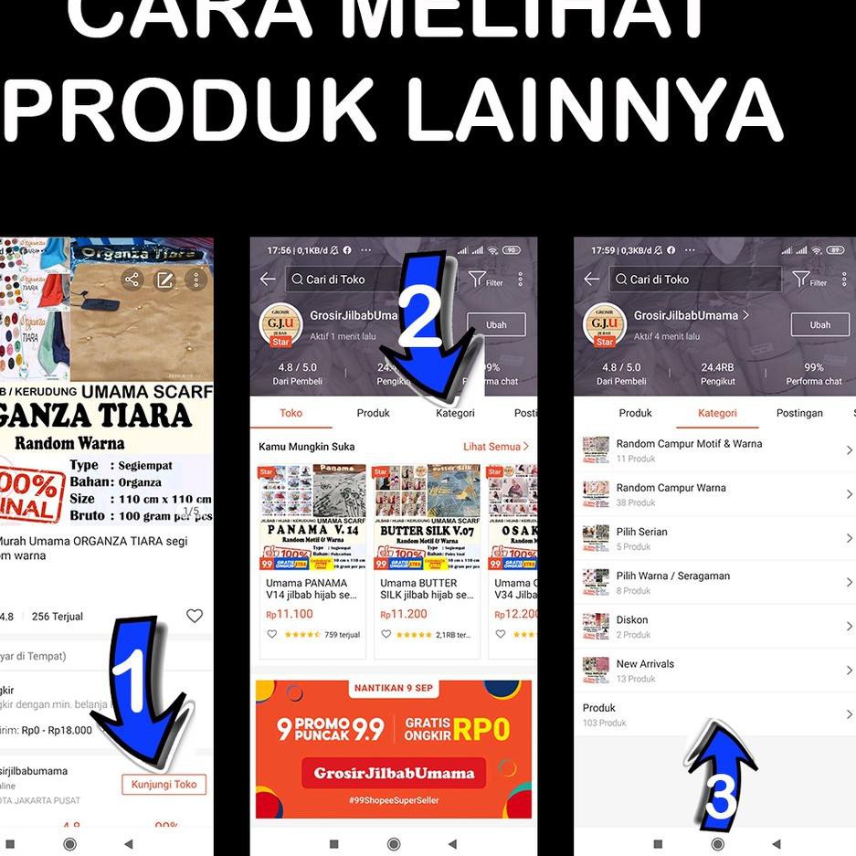 HOT SALE!! Umama VOILA SPOM LC V1 campur motif dan campur warna jilbab  hijab kerudung segi empat sem | Shopee Indonesia