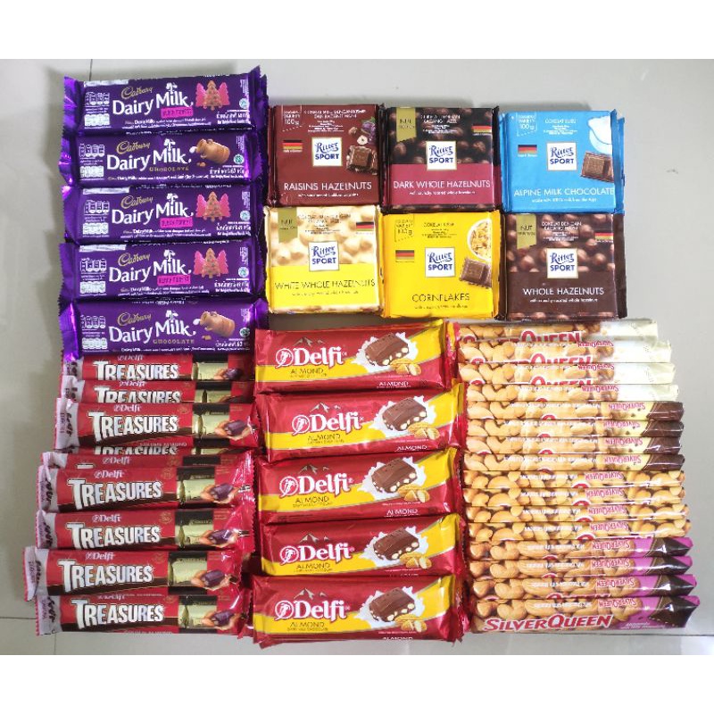 Jual Silverqueen - Ritter Sport - Delfi - Cadbury - Delfi Treasures - Van Houten - Greentea Matcha - Chunky Bar - All Varian Coklat | Shopee Indonesia