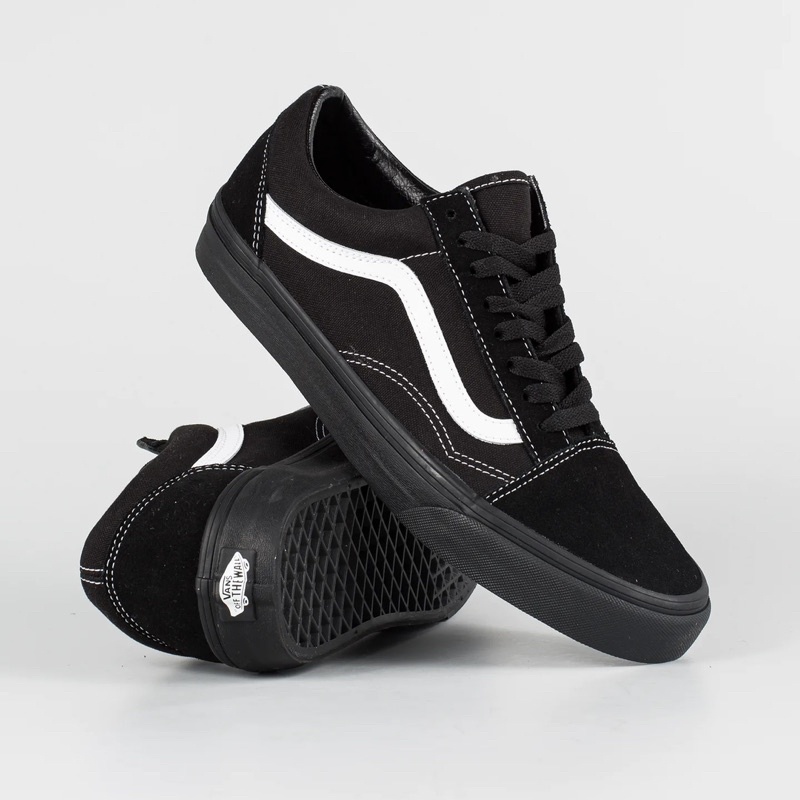 Jual Original Vans Oldskool Suede Canvas Black Black White | Vans Original 100% | Shopee Indonesia