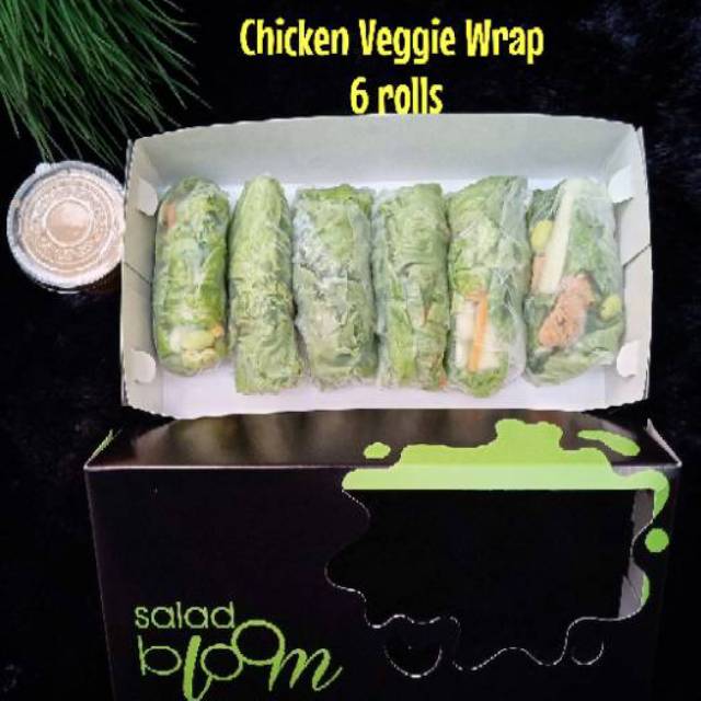 Salad sayur "Chicken Veggie Wrap isi 6 rolls" Shopee Indonesia