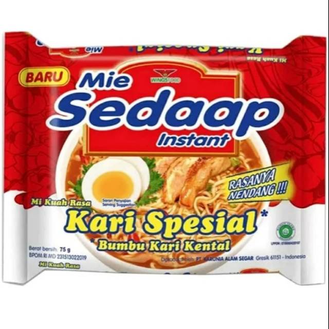 Mie Sedaap goreng, sedaap soto, sedap Kari special 76 gr, Indomie ayam