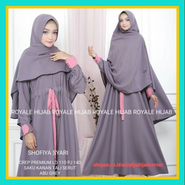Gamis Abu Abu Polos Model Hijab Terbaru