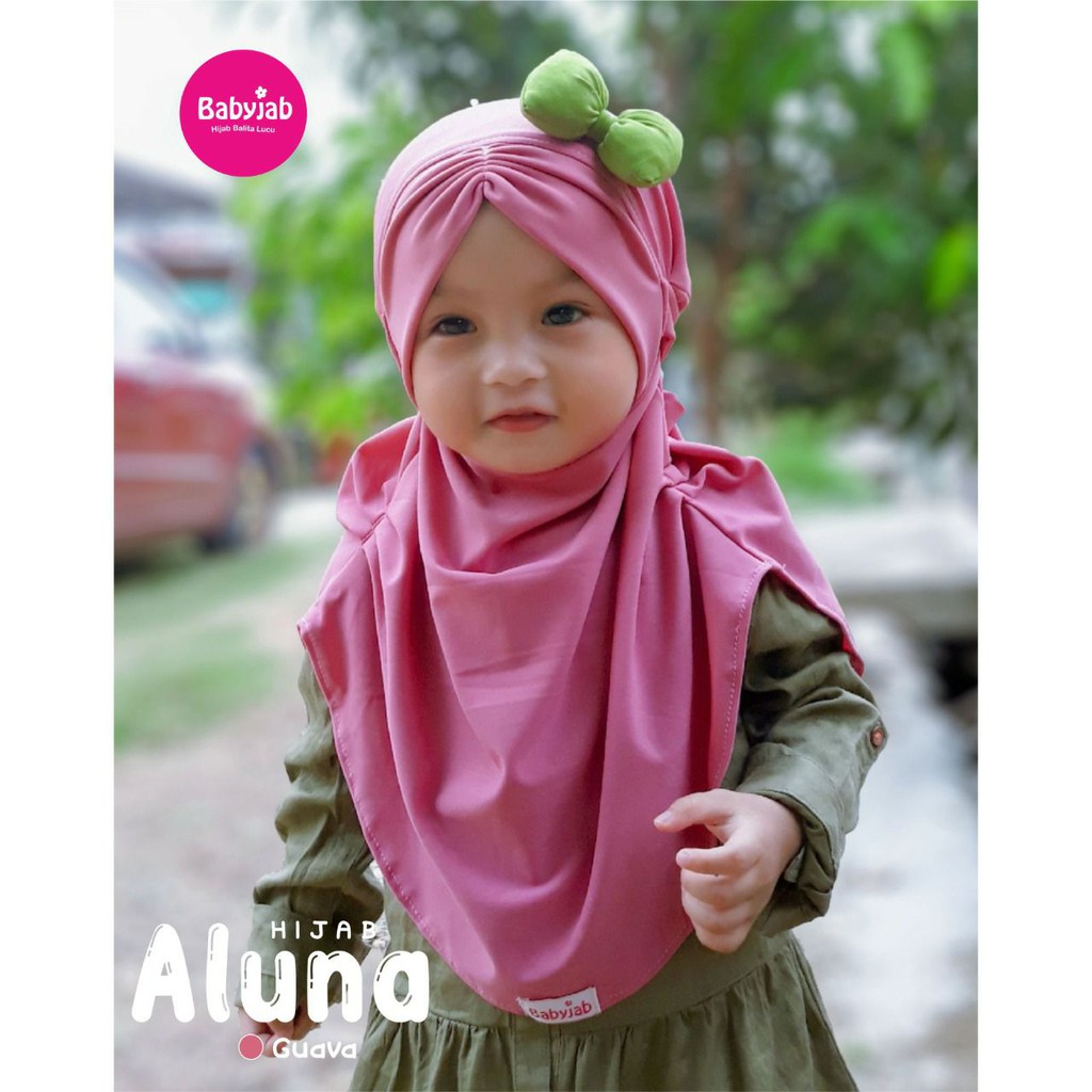 JIlbab Anak Bayi Babyjab Kerudung Anak Original Aluna Warna Guava Size